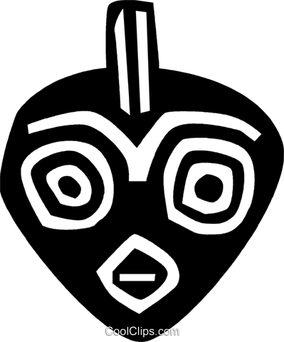 399x480 African Tribal Mask Royalty Free Vector Clip Art Illustration