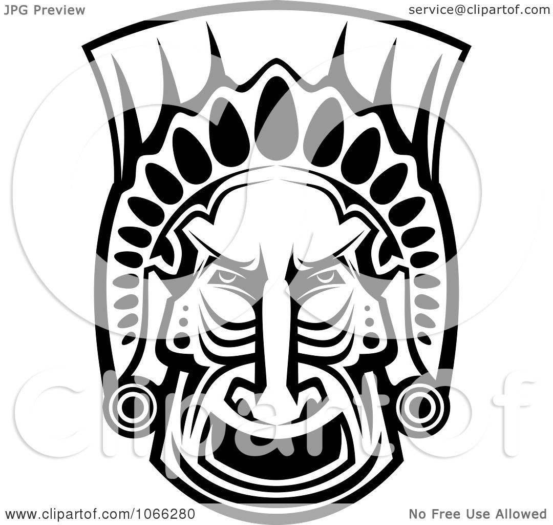 1080x1024 Clipart Black And White African Tribal Mask