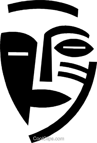 325x480 African Masks Royalty Free Vector Clip Art Illustration