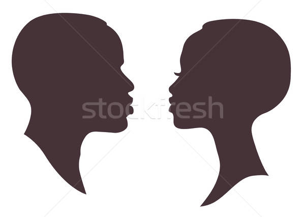 African Woman And Man Face Silhouette Vector Illustration Elena 600x427 African Woman And Man Face Silhouette Vector Illustration Elena