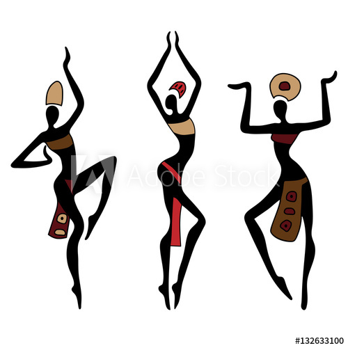 African Women Silhouette Set Icon Tribal Dance Black Ethnic Vect 500x500 African Women Silhouette Set Icon Tribal Dance Black Ethnic Vect