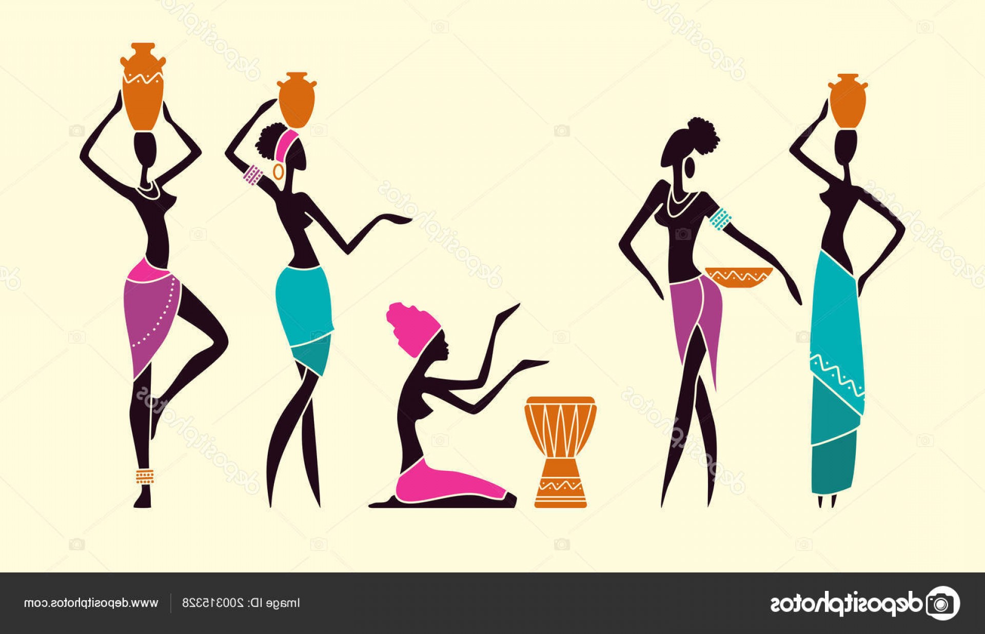 African Woman Silhouette Vector at Vectorified.com | Collection of ...