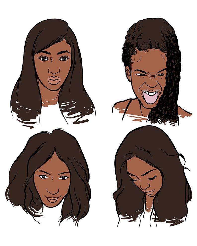 794x993 African Woman Hand Draw Vector Illustration On A White Etsy