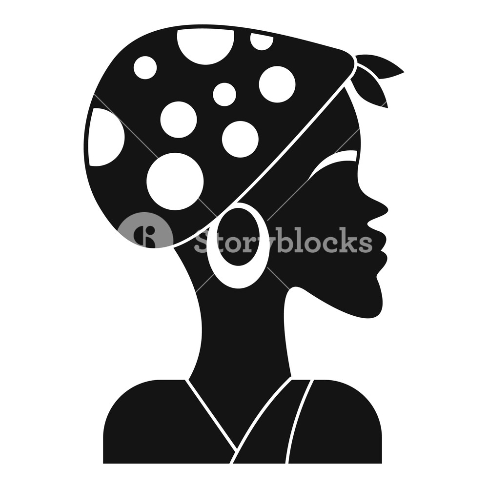 1000x1000 African Woman Icon Simple Illustration Of African Woman Vector