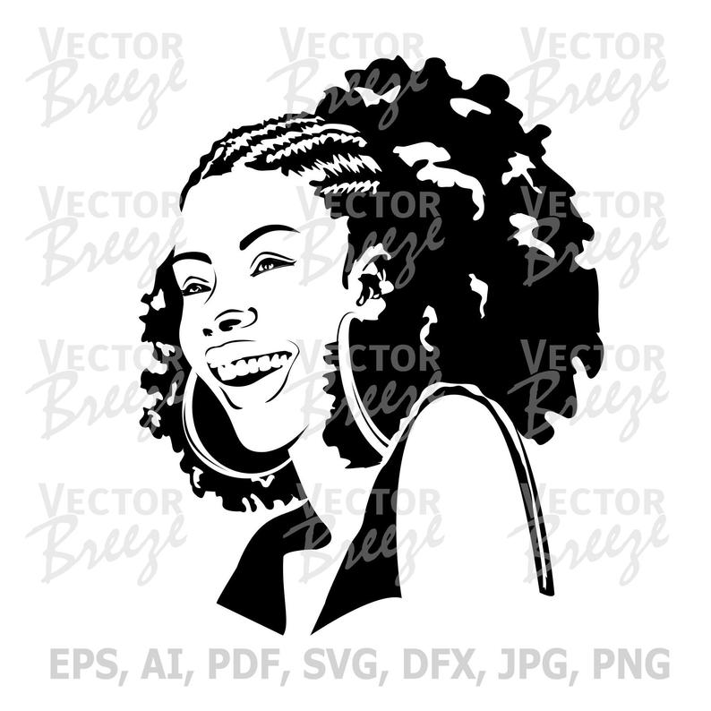 794x794 Happy African Woman Fashion Vector Original Digital Download Etsy