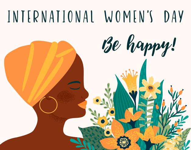 627x490 International Women S Day Vector Template With African Woman