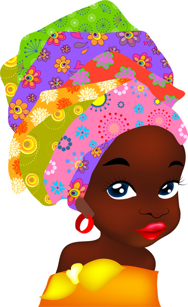 368x600 Portrait Illustration Of African Woman With Traditional Hat Free