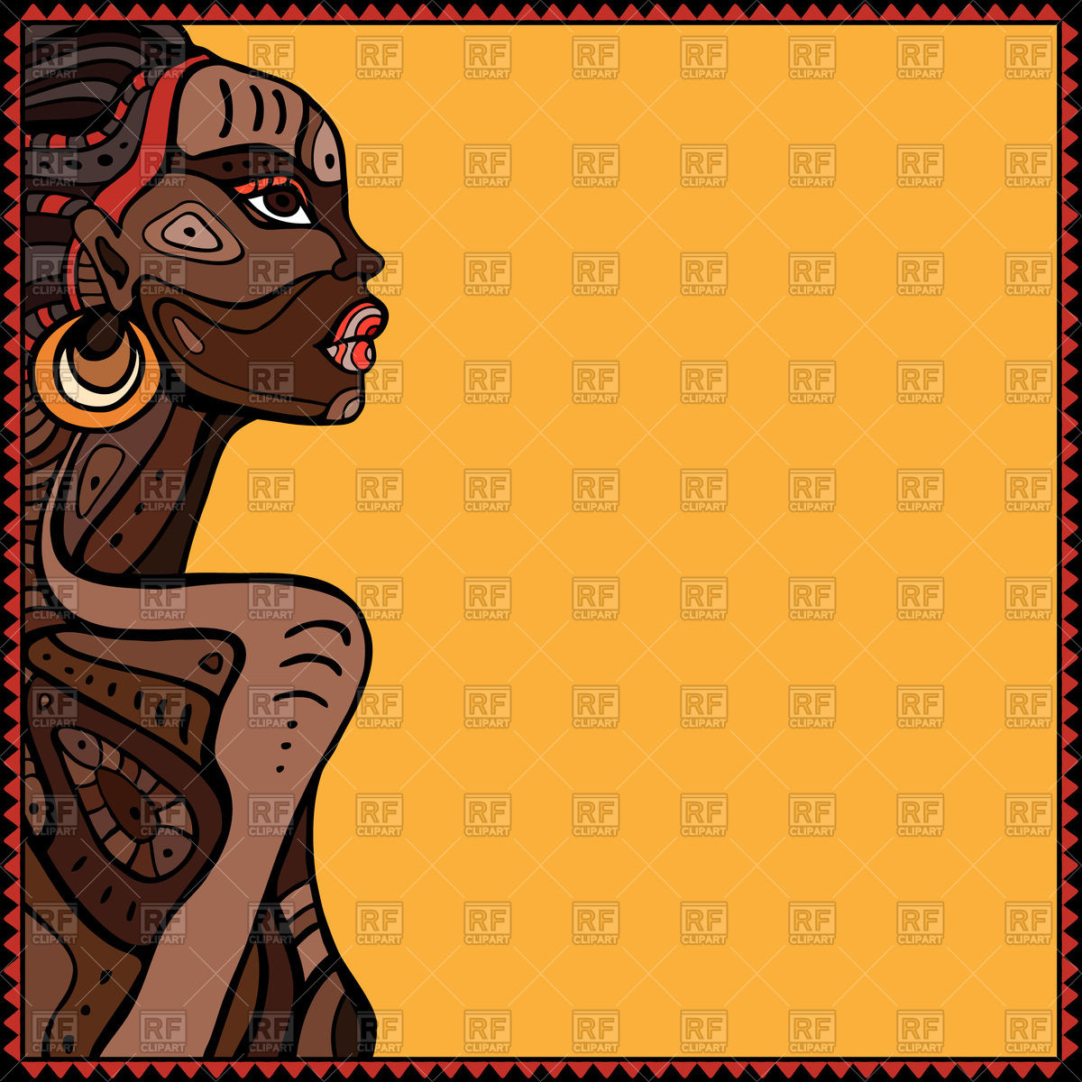 1200x1200 Profile Of Beautiful African Woman Vector Image Of People Katyau