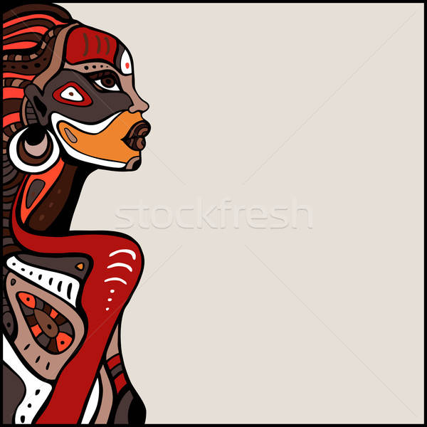600x600 Profile Of Beautiful African Woman Vector Illustration Katya