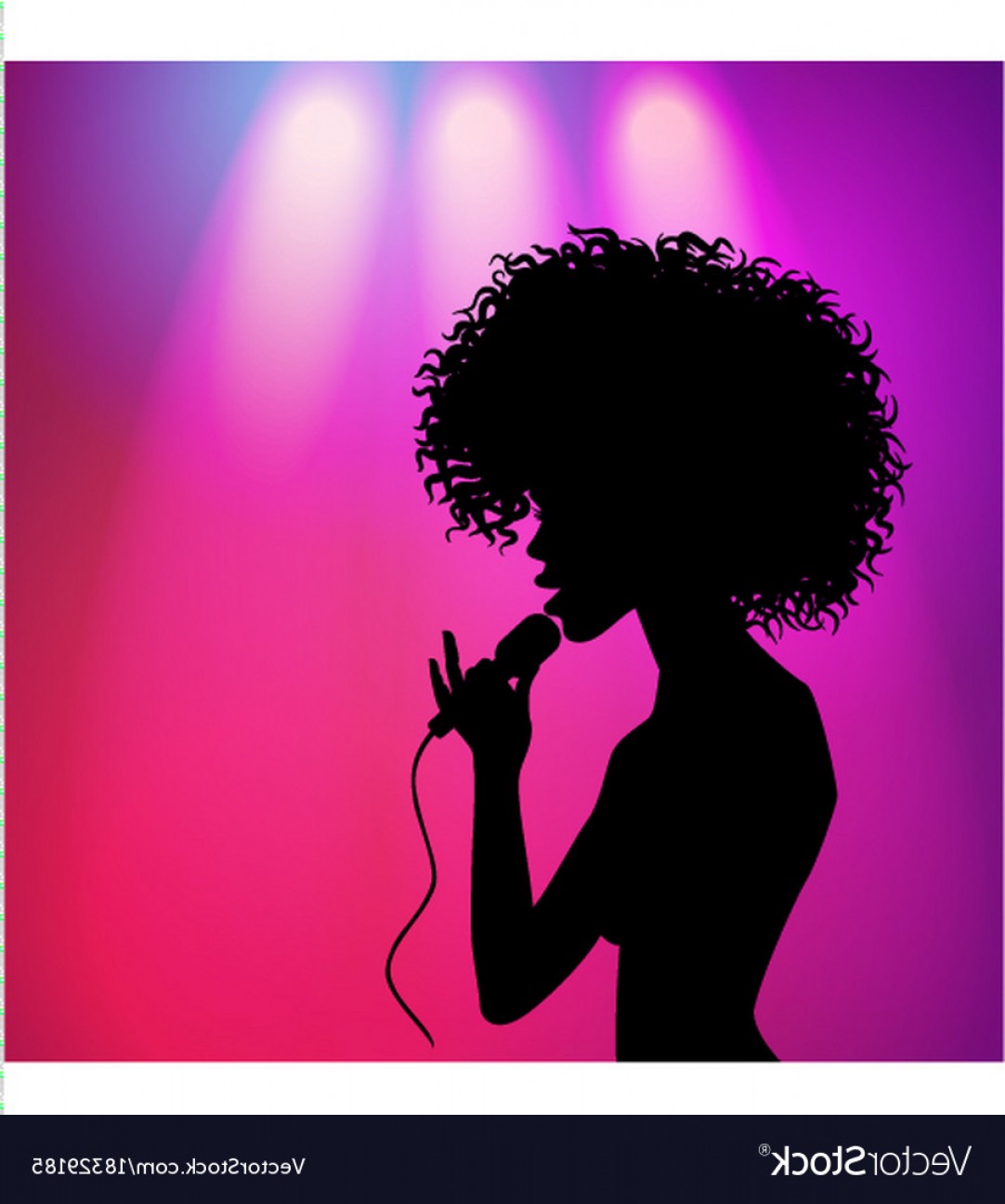 1082x1296 Afro American Girl Singing Silhouette Vector Soidergi