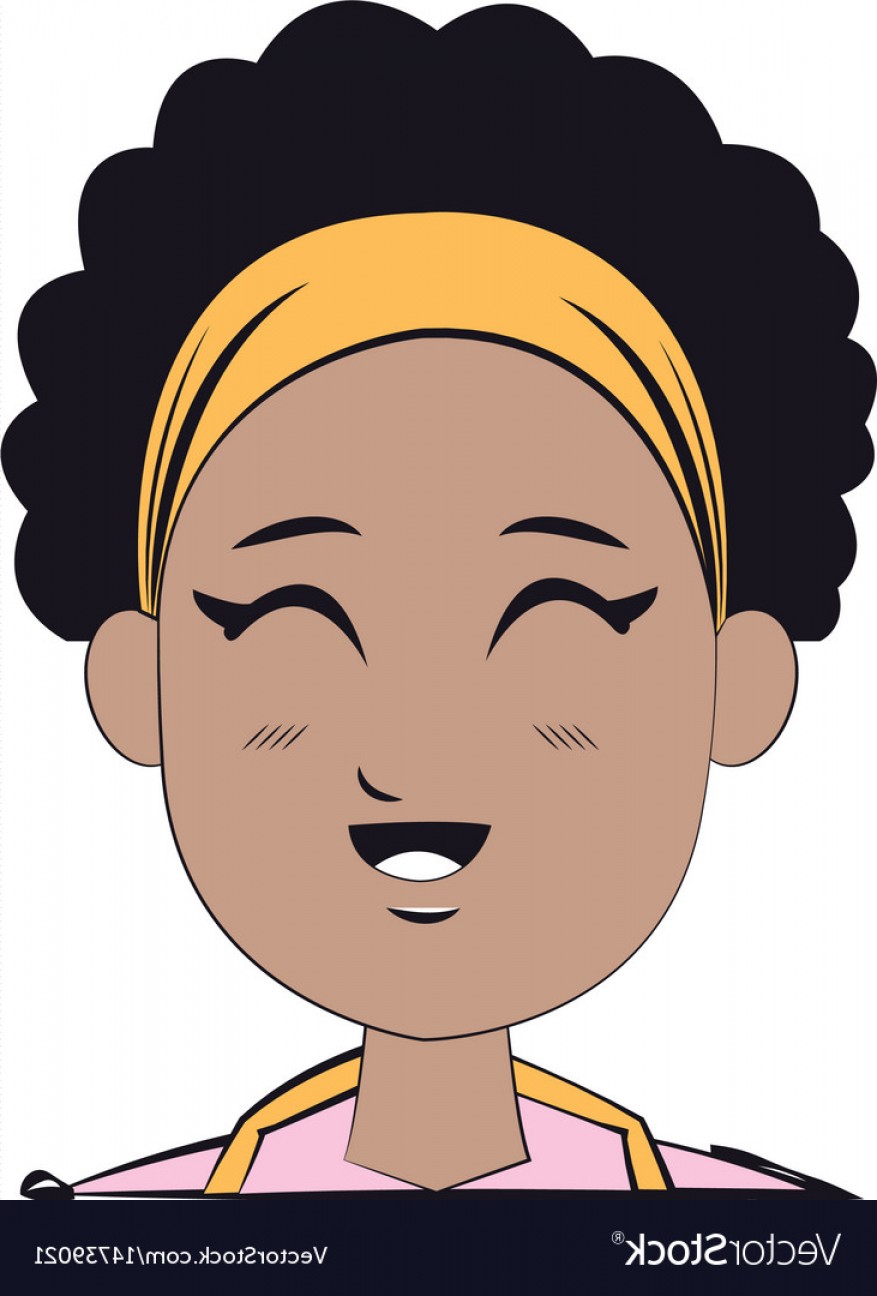 877x1296 Face Young Afro Girl Smiling Expression Vector Lamaison