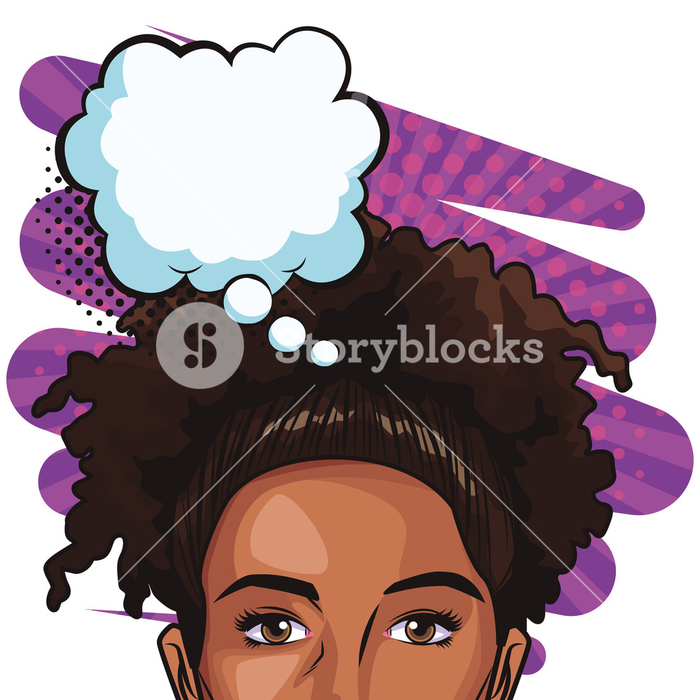 1000x1000 Pop Art Afro Woman Cartoon With Speech Bubble On Grunge Background