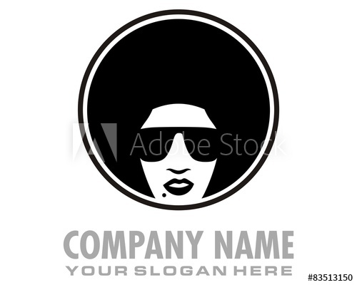 500x400 Afro Girl Logo Image Vector