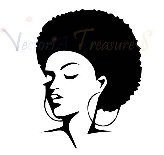 570x538 Afro Girl Silhouette