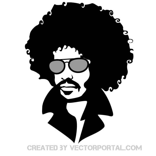 660x660 Man With Afro Hair Vector Portrait Various Vectors