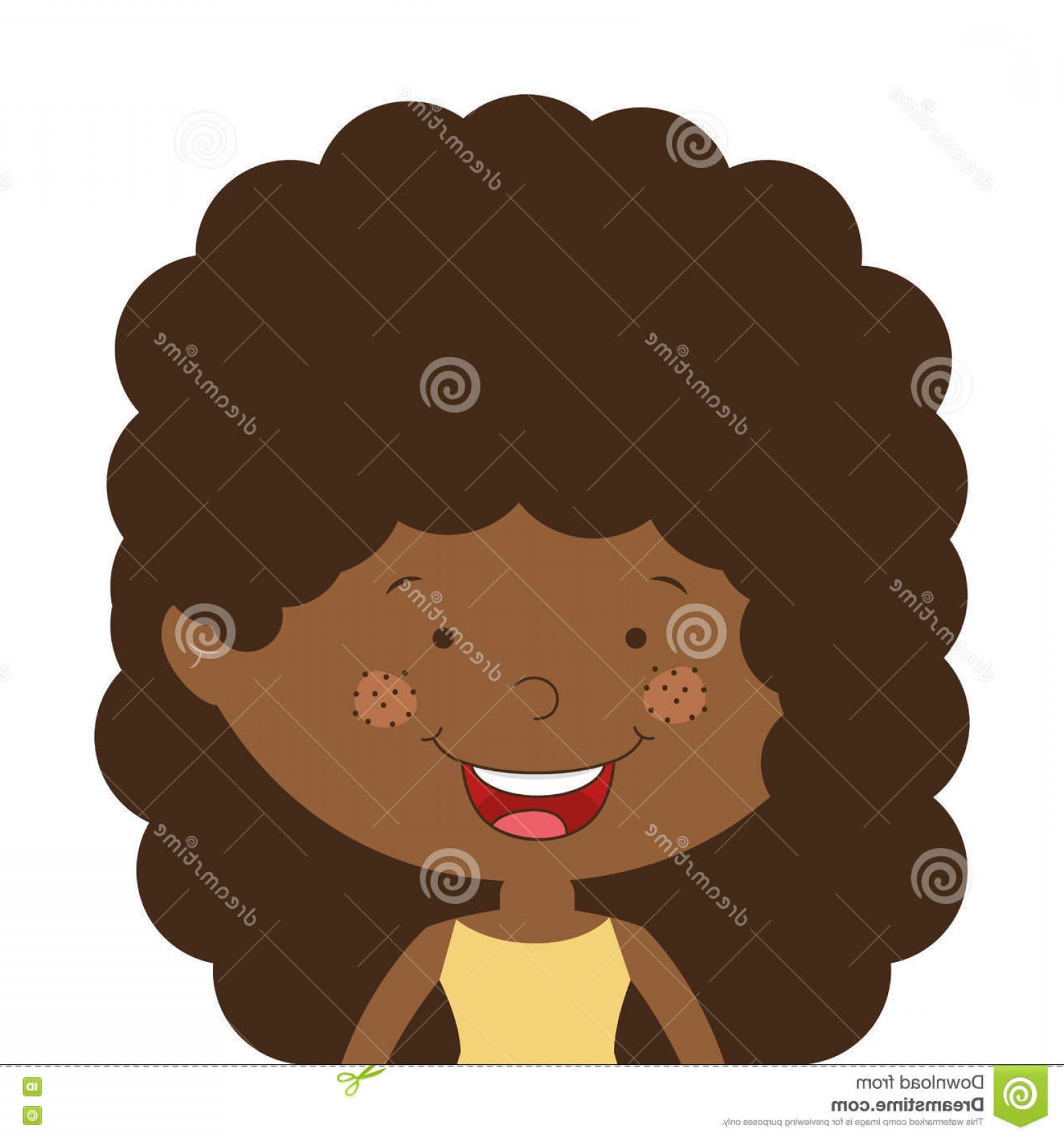 1560x1668 Stock Illustration Silhouette Half Body Afro Girl Curly Hair