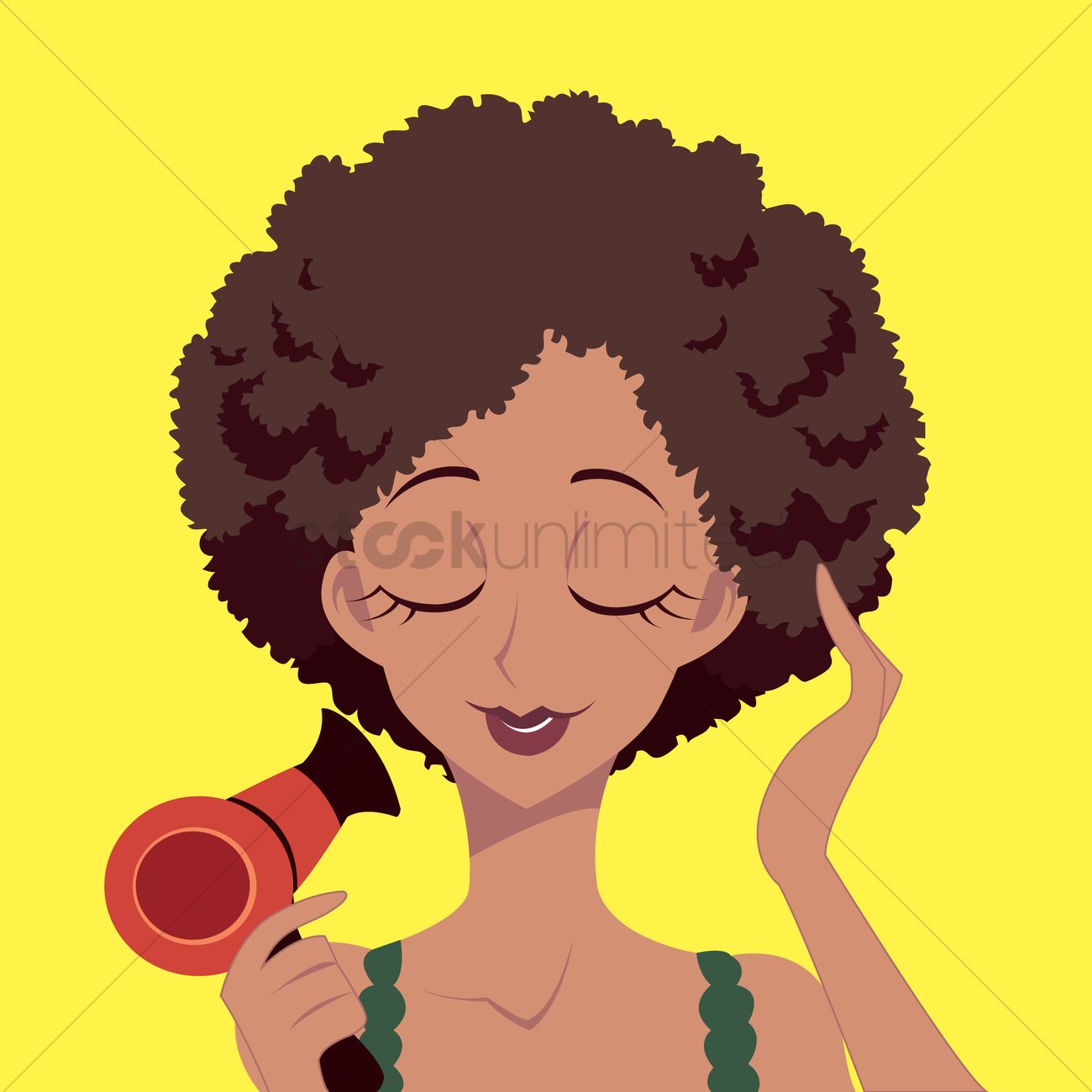 1300x1300 Woman Hair Drying Her Hair Vector Image