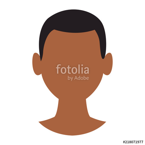 500x500 Afro Man Faceless Head Vector Illustration Graphic Design Vector