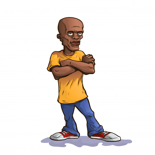 626x626 Afro Man With Arms Crossed Vector Premium Download