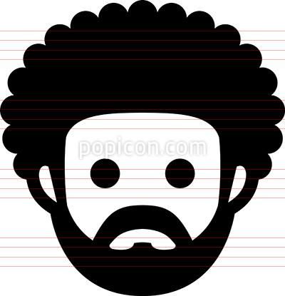 400x415 Man With Afro Haircut And Beard Icon Portrait Style People