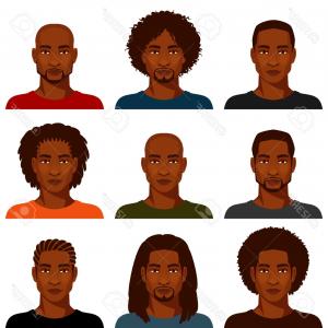 300x300 Photostock Vector African American Men With Various Hairstyles