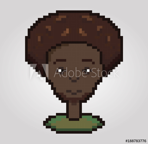 500x487 Black Man With Afro Hair Style Pixel Art