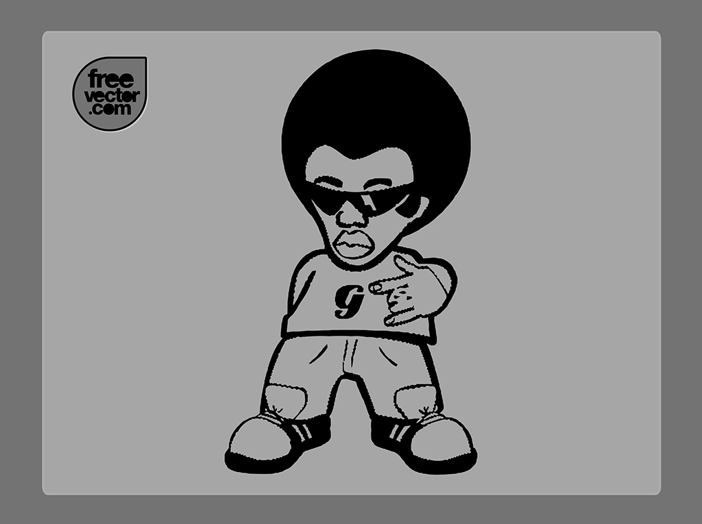 1024x765 Afro Man Cartoon Vector Art Graphics