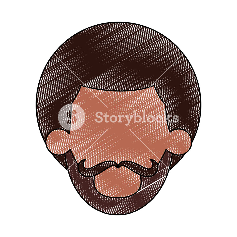 1000x1000 Afro Man Faceless Head Vector Illustration Graphic Design Royalty