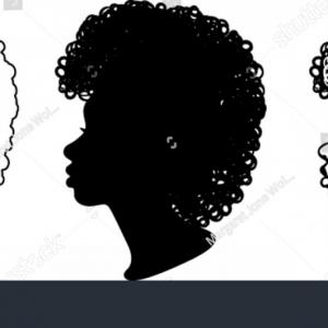 300x300 Photostock Vector Woman Afro Portrait Silhouette Singing
