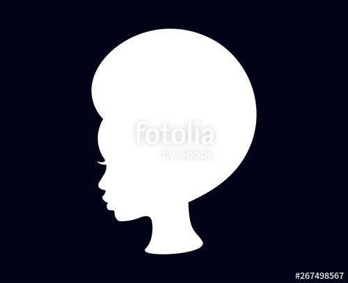 500x407 Young African American Woman With Afro Hair Style Silhouette