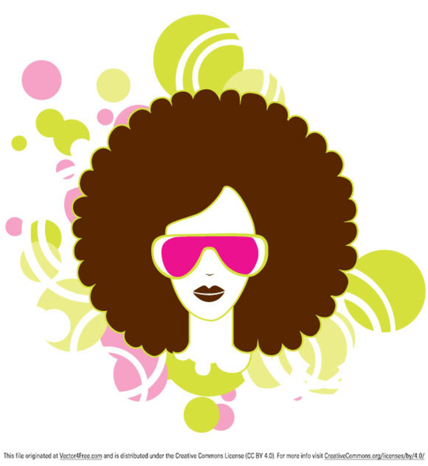 860x936 Afro Woman Vector
