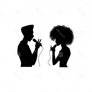 300x300 Afro American Girl Singing Silhouette Vector Boozeworthy