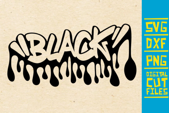 580x386 Black Dripping Graffiti Afro,vector Graphic