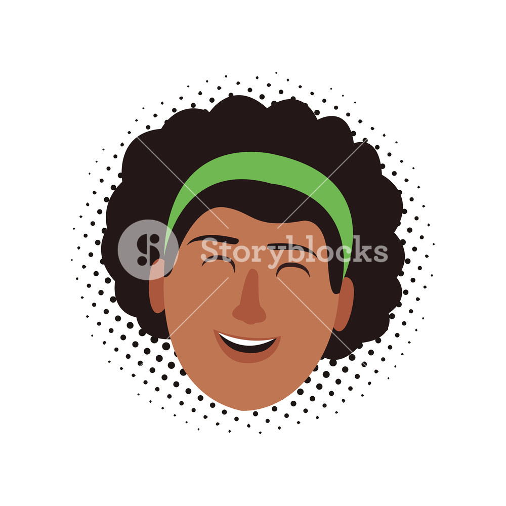 1000x1000 Afro Woman Smiling Face Cartoon Pop Art Vector Illustration