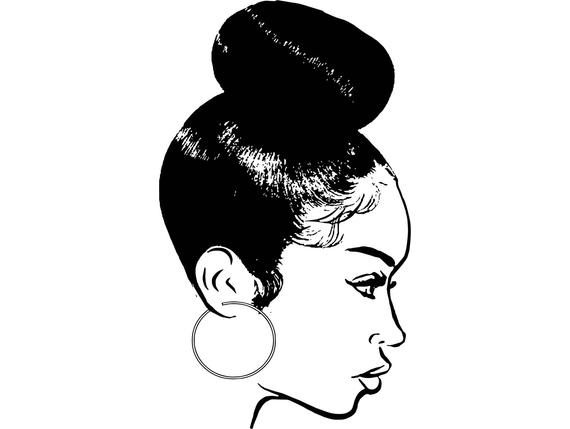 Free Free 180 Black Woman Face Silhouette Afro Woman Svg Free SVG PNG EPS DXF File