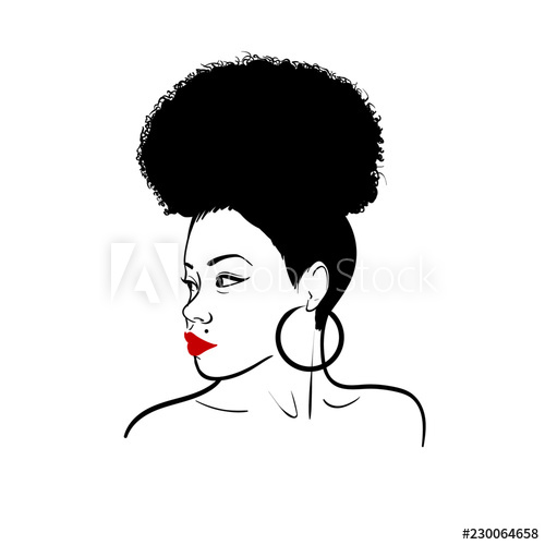 500x500 Afro Lady Girl Illustration Vector