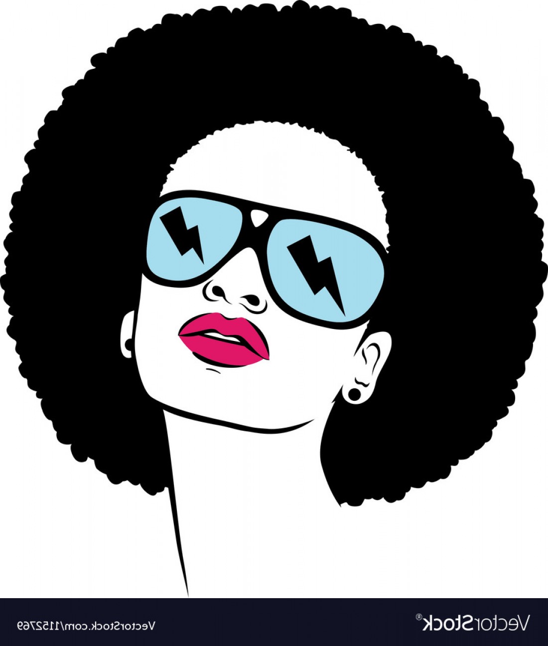 1100x1296 Afro Woman With Sunglasses Vector Soidergi