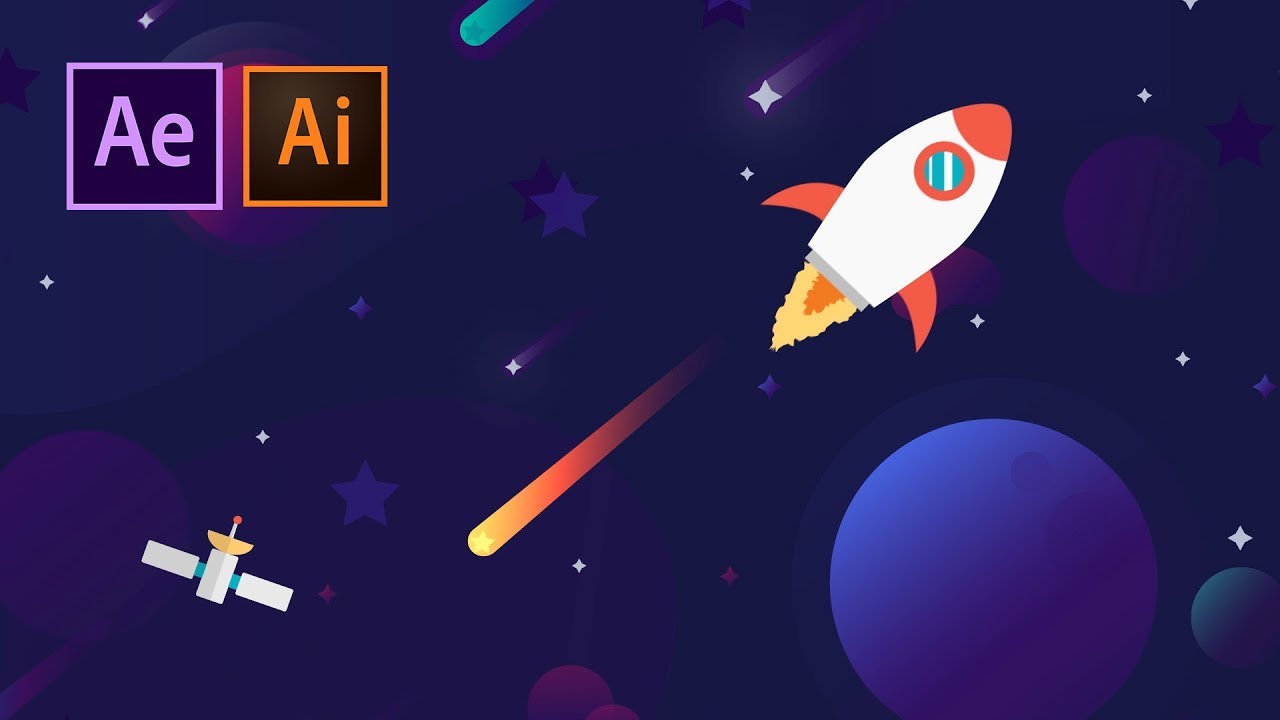 1280x720 Create A Cartoon Space Vector Animation After Effects Tutorial