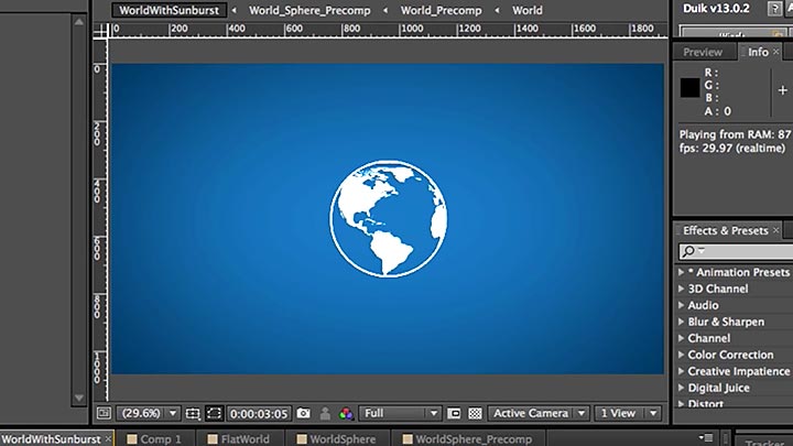 720x405 Creating A Rotating Vector Globe In After Effects Using Aemap
