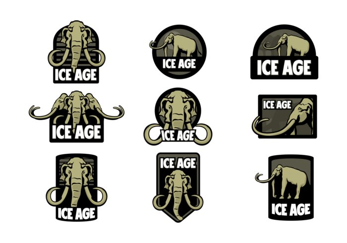 700x490 Mammoths In Ice Age Vector Labels