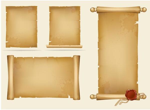 600x441 Vintage Paper Scrolls Banners Vector Free Download
