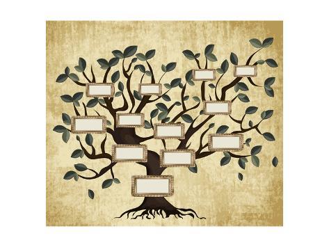 473x355 Illustration Of Family Tree On Aged Paper Vector Prints