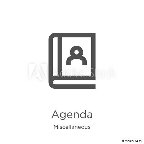 500x500 Agenda Icon Vector From Miscellaneous Collection Thin Line Agenda