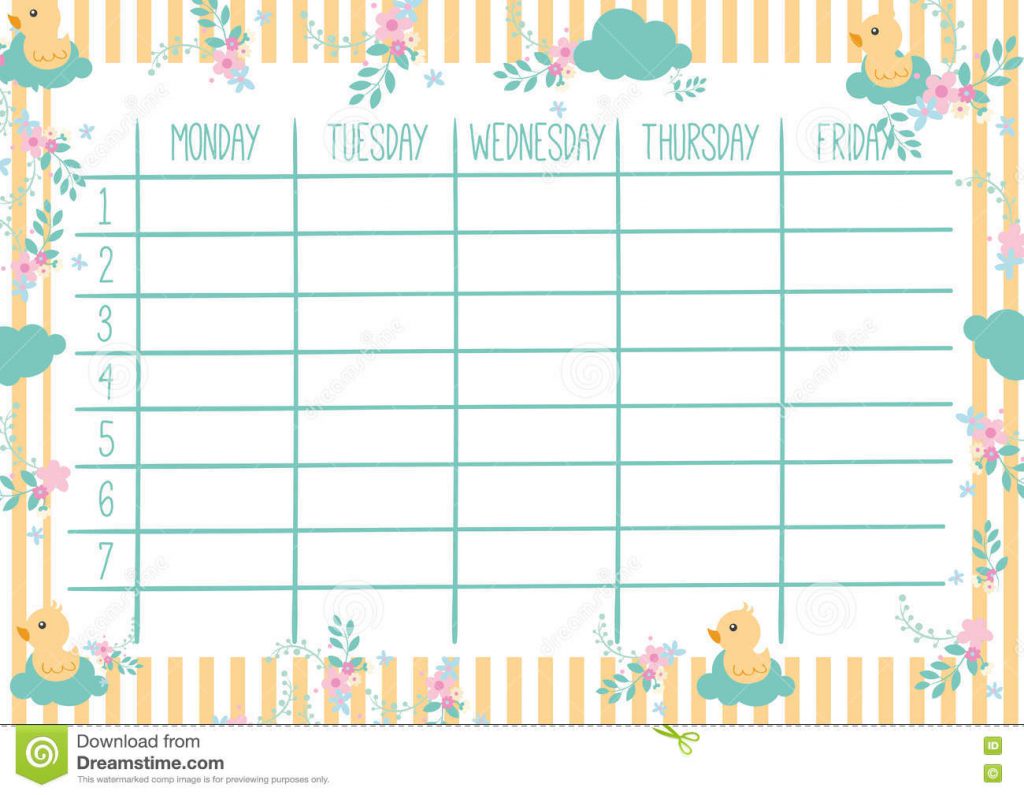1024x795 Daily Agenda Template Vector Cute Calendar And To Do List Stock