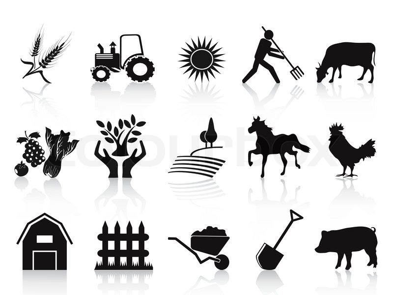 800x600 Black Farm And Agriculture Icons Set Stock Vector Colourbox