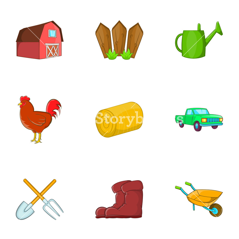 1000x1000 Agriculture Icons Set Cartoon Illustration Of Agriculture
