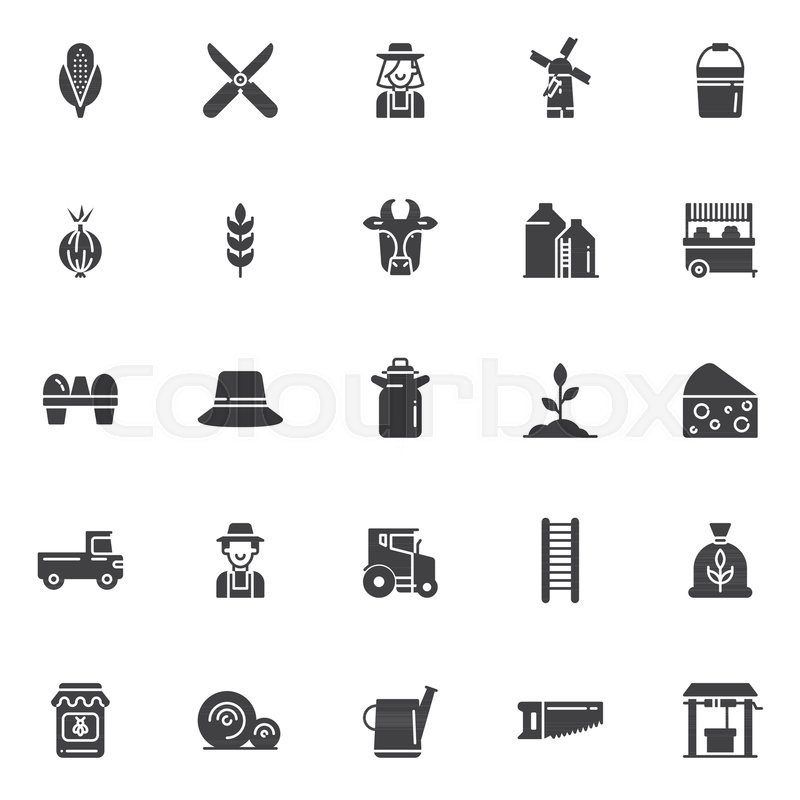 800x800 Agriculture Vector Icons Set, Modern Stock Vector Colourbox