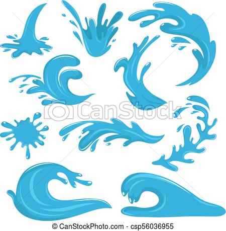 450x459 Azul, Conjunto, Aislado, Agua, Vector, Salpicaduras, Blanco, Gotas