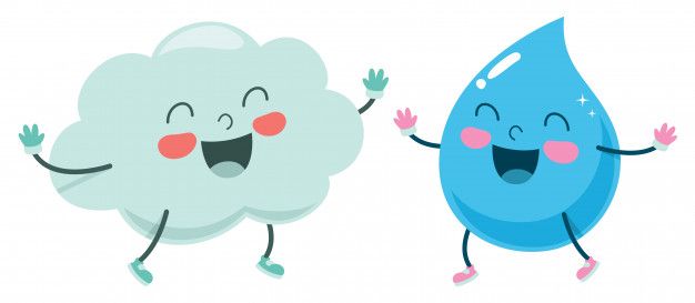 626x273 De Vector De Dibujos Animados Nube Y Gota De Agua