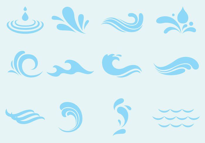 700x490 Vector Agua Wave And Splash Icons Traci's Scrapbooking Favorites